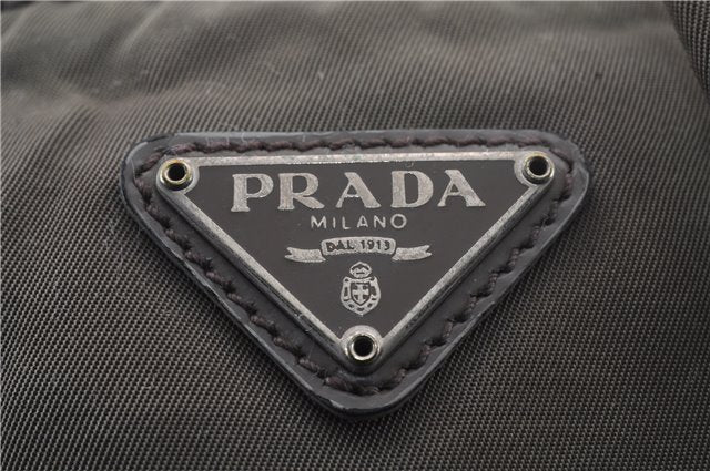 Authentic PRADA Nylon Leather Backpack Khaki Green 2037D