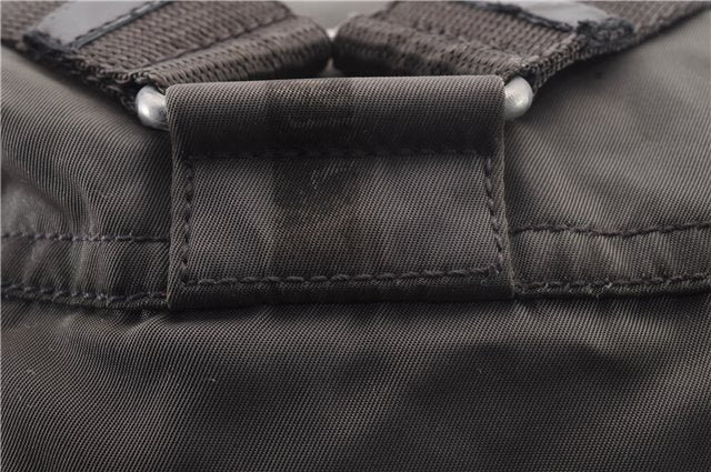 Authentic PRADA Nylon Leather Backpack Khaki Green 2037D