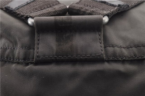 Authentic PRADA Nylon Leather Backpack Khaki Green 2037D