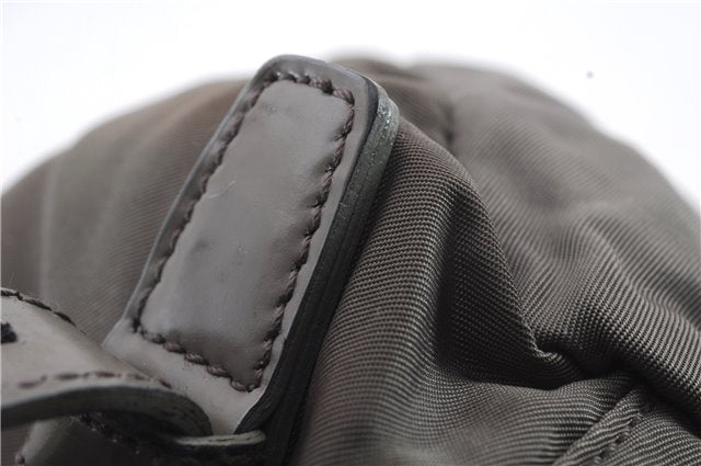 Authentic PRADA Nylon Leather Backpack Khaki Green 2037D