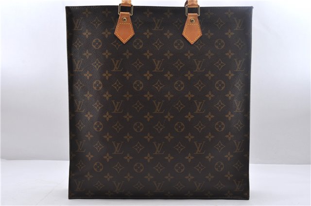 Authentic Louis Vuitton Monogram Sac Plat Hand Bag M51140 LV 2039D