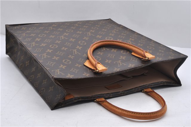 Authentic Louis Vuitton Monogram Sac Plat Hand Bag M51140 LV 2039D