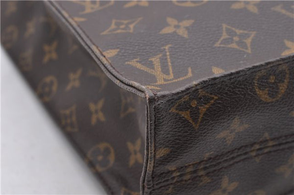 Authentic Louis Vuitton Monogram Sac Plat Hand Bag M51140 LV 2039D