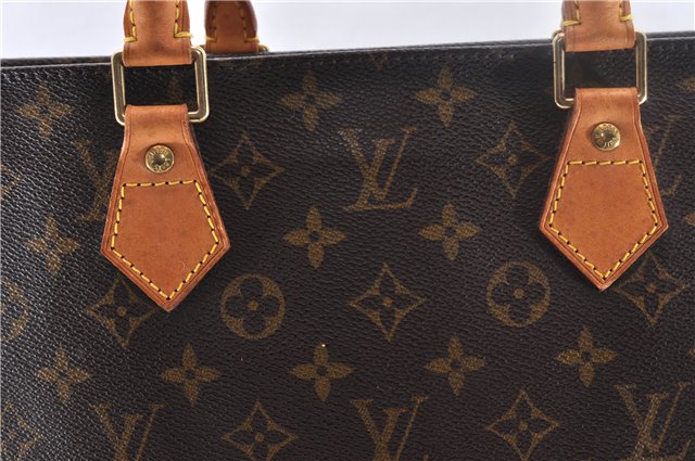 Authentic Louis Vuitton Monogram Sac Plat Hand Bag M51140 LV 2039D