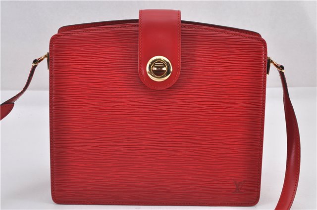 Authentic Louis Vuitton Epi Capucines Shoulder Crossbody Bag Red M52347 LV 2041F