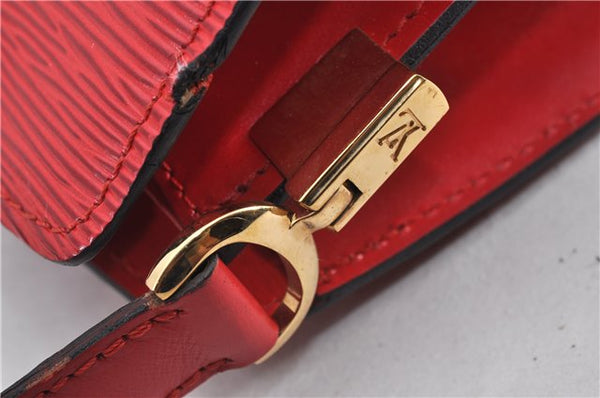 Authentic Louis Vuitton Epi Capucines Shoulder Crossbody Bag Red M52347 LV 2041F