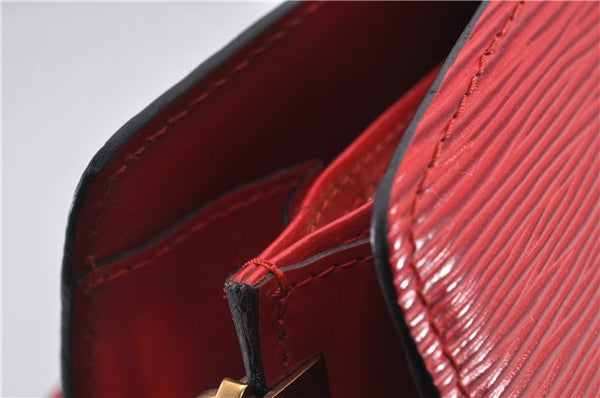 Authentic Louis Vuitton Epi Capucines Shoulder Crossbody Bag Red M52347 LV 2041F