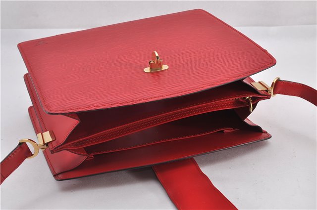 Authentic Louis Vuitton Epi Capucines Shoulder Crossbody Bag Red M52347 LV 2041F