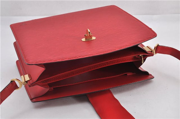 Authentic Louis Vuitton Epi Capucines Shoulder Crossbody Bag Red M52347 LV 2041F