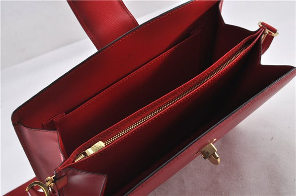 Authentic Louis Vuitton Epi Capucines Shoulder Crossbody Bag Red M52347 LV 2041F