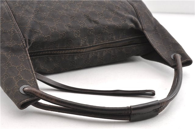 Authentic GUCCI Vintage Shoulder Hand Bag GG Canvas Leather 101292 Brown 2041G