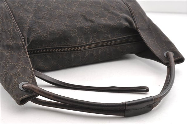 Authentic GUCCI Vintage Shoulder Hand Bag GG Canvas Leather 101292 Brown 2041G
