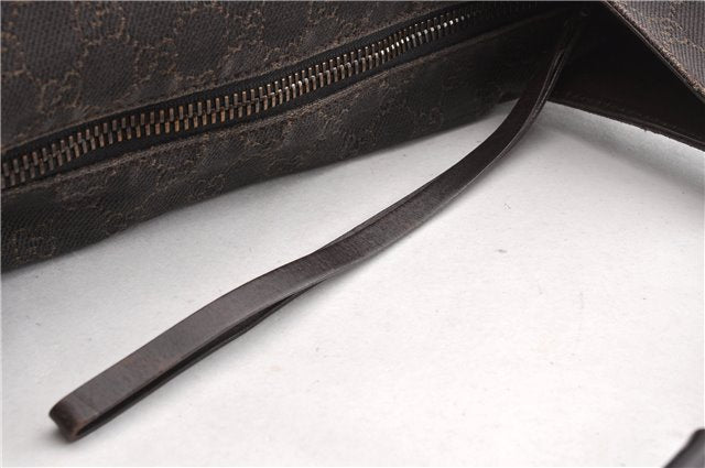 Authentic GUCCI Vintage Shoulder Hand Bag GG Canvas Leather 101292 Brown 2041G