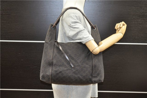 Authentic GUCCI Vintage Shoulder Hand Bag GG Canvas Leather 101292 Brown 2041G