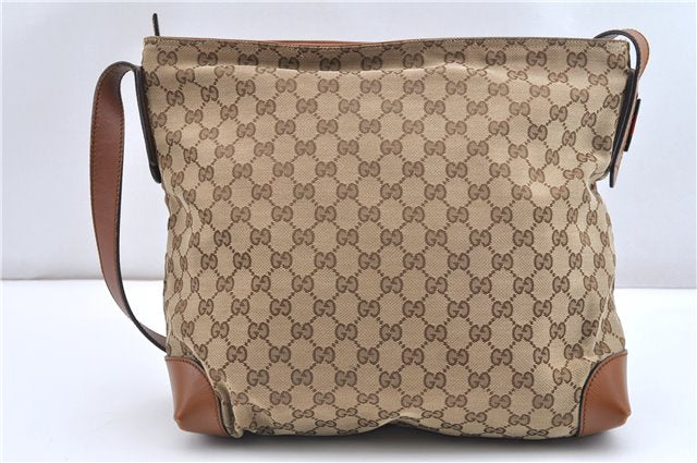 Authentic GUCCI Shoulder Cross Body Bag GG Canvas Leather 308930 Brown 2043G