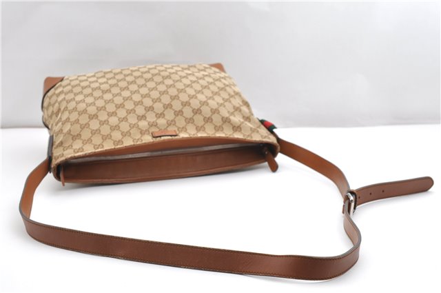 Authentic GUCCI Shoulder Cross Body Bag GG Canvas Leather 308930 Brown 2043G