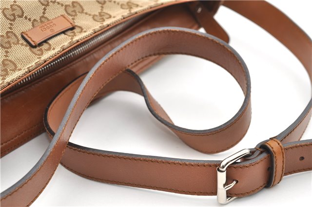 Authentic GUCCI Shoulder Cross Body Bag GG Canvas Leather 308930 Brown 2043G