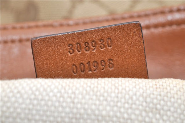 Authentic GUCCI Shoulder Cross Body Bag GG Canvas Leather 308930 Brown 2043G