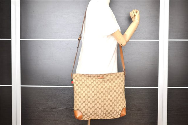 Authentic GUCCI Shoulder Cross Body Bag GG Canvas Leather 308930 Brown 2043G