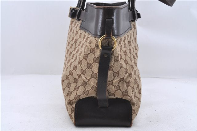 Authentic GUCCI Shoulder Hand Bag GG Canvas Leather 106251 Brown 2044D