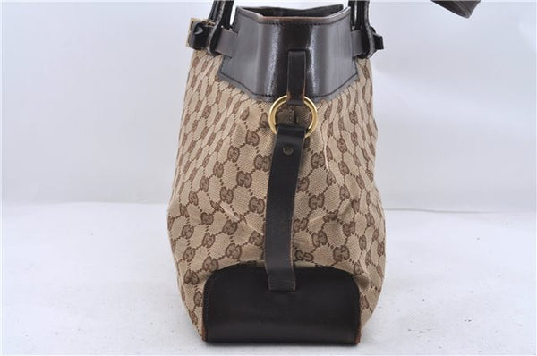 Authentic GUCCI Shoulder Hand Bag GG Canvas Leather 106251 Brown 2044D
