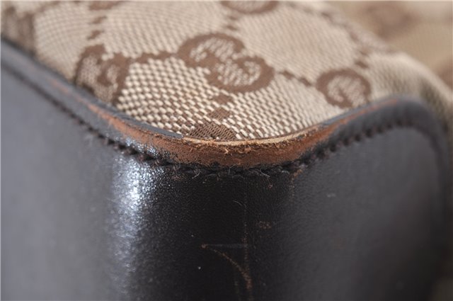 Authentic GUCCI Shoulder Hand Bag GG Canvas Leather 106251 Brown 2044D