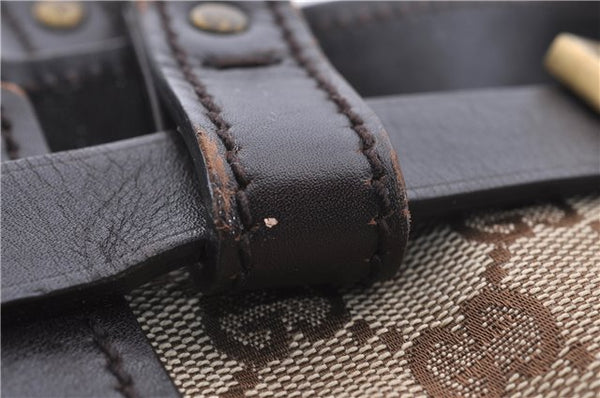 Authentic GUCCI Shoulder Hand Bag GG Canvas Leather 106251 Brown 2044D