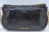 Authentic MIU MIU Leather Chain Shoulder Cross Body Bag Purse Black 2045C