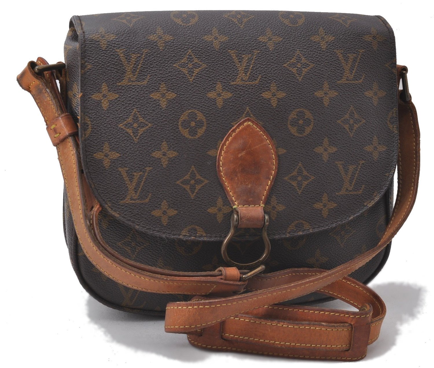 Auth Louis Vuitton Monogram Saint Cloud GM Shoulder Cross Bag M51242 LV 2046D