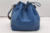 Authentic Louis Vuitton Epi Petit Noe Shoulder Drawstring Bag M44105 Blue 2047G