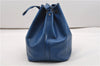 Authentic Louis Vuitton Epi Petit Noe Shoulder Drawstring Bag M44105 Blue 2047G
