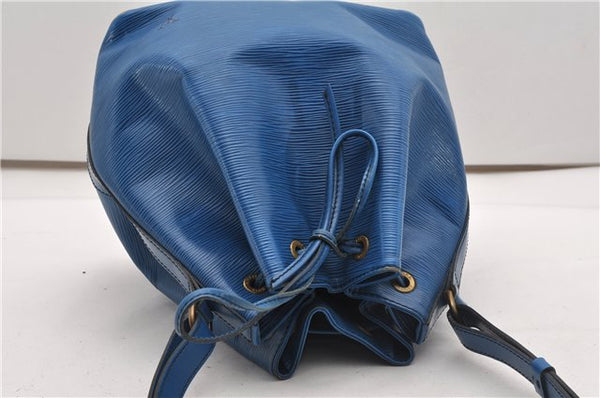Authentic Louis Vuitton Epi Petit Noe Shoulder Drawstring Bag M44105 Blue 2047G