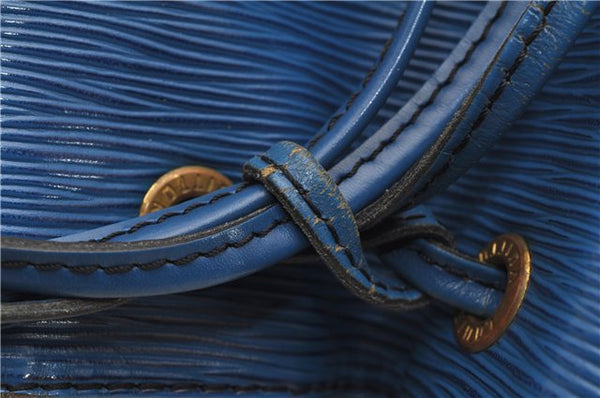 Authentic Louis Vuitton Epi Petit Noe Shoulder Drawstring Bag M44105 Blue 2047G