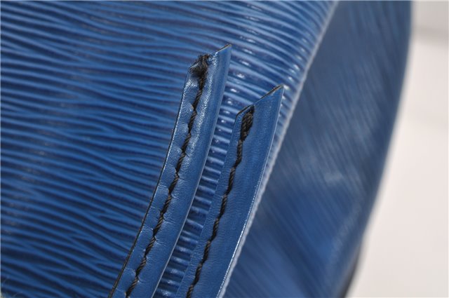 Authentic Louis Vuitton Epi Petit Noe Shoulder Drawstring Bag M44105 Blue 2047G