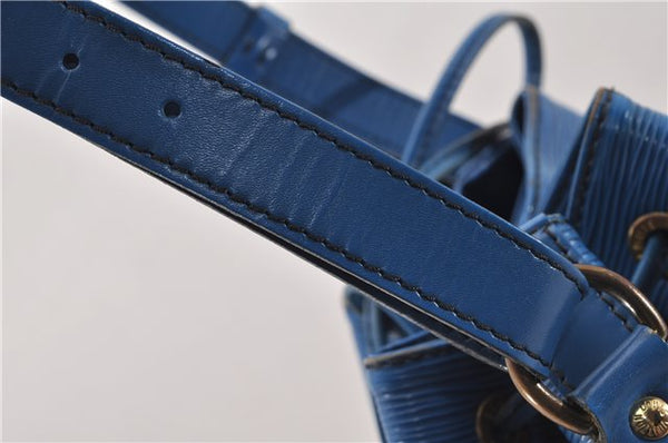 Authentic Louis Vuitton Epi Petit Noe Shoulder Drawstring Bag M44105 Blue 2047G