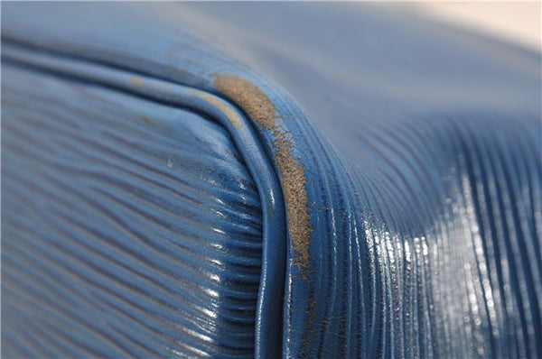 Authentic Louis Vuitton Epi Petit Noe Shoulder Drawstring Bag M44105 Blue 2047G