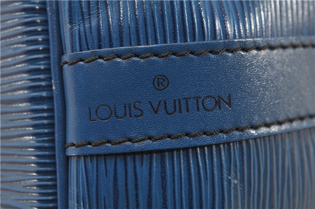 Authentic Louis Vuitton Epi Petit Noe Shoulder Drawstring Bag M44105 Blue 2047G