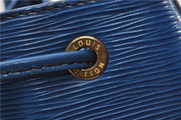 Authentic Louis Vuitton Epi Petit Noe Shoulder Drawstring Bag M44105 Blue 2047G