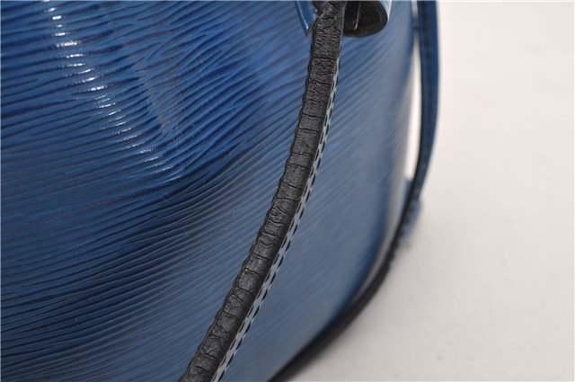 Authentic Louis Vuitton Epi Petit Noe Shoulder Drawstring Bag M44105 Blue 2047G