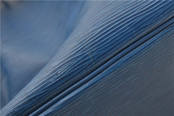 Authentic Louis Vuitton Epi Petit Noe Shoulder Drawstring Bag M44105 Blue 2047G