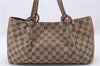 Authentic GUCCI Shoulder Tote Bag GG Canvas Leather 94898 Brown 2048D