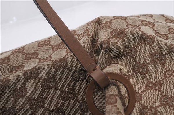 Authentic GUCCI Shoulder Tote Bag GG Canvas Leather 94898 Brown 2048D