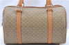 Authentic CELINE Macadam Blason Pattern Hand Boston Bag PVC Leather Beige 2049G