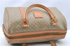 Authentic CELINE Macadam Blason Pattern Hand Boston Bag PVC Leather Beige 2049G