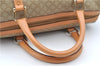 Authentic CELINE Macadam Blason Pattern Hand Boston Bag PVC Leather Beige 2049G