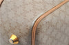 Authentic CELINE Macadam Blason Pattern Hand Boston Bag PVC Leather Beige 2049G