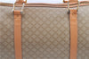 Authentic CELINE Macadam Blason Pattern Hand Boston Bag PVC Leather Beige 2049G