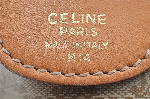 Authentic CELINE Macadam Blason Pattern Hand Boston Bag PVC Leather Beige 2049G