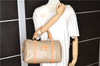 Authentic CELINE Macadam Blason Pattern Hand Boston Bag PVC Leather Beige 2049G