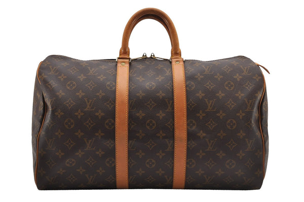 Authentic Louis Vuitton Monogram Keepall 45 Travel Boston Bag M41428 LV 2052G